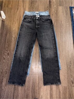 Lot of 2 Womens Black “Fran” and Blue “Ren” AGOLDE JEANS SZ 28